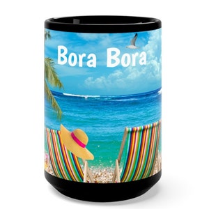 Bora Bora Coffee Cup, Unique Bora Bora Souvenir, Bora Bora Keepsake, FREE SHIPPING, Bora Bora Memento, Bora Bora Gift, Bora Bora Memorabilia