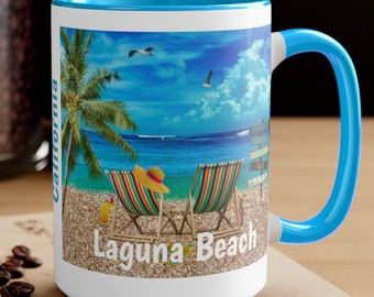 Laguna Beach Coffee Mug, Unique Laguna Beach 5 COLORS Memorabilia, FREE SHIPPING, Laguna Beach Gift, Laguna Beach Souvenir, Laguna Beach Sun