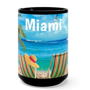Miami Coffee Mug, Unique Miami Souvenir, Miami Gift, Miami Memorabilia, FREE SHIPPING, Miami Memento, Miami Keepsake, Miami Beach Memory