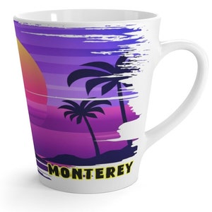 Monterey Latte Cup, Unique Monterey Souvenir, Monterey Gift, FREE SHIPPING, Monterey Memento, Monterey Memorabilia, Monterey California