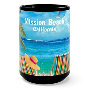 Mission Beach Coffee Mug, Unique Mission Beach Memorabilia, Mission Beach Keepsake, FREE SHIPPING, Mission Beach Memento, Mission Beach Gift