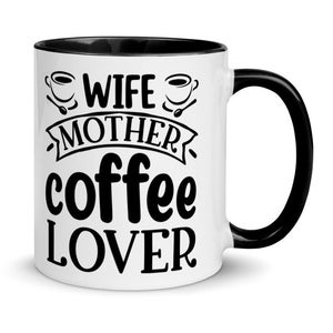 Women&#39;s Coffee Mug, &quot;Wife Mother Coffee Lover&quot; 11oz Coffee Cup, 6 COLORS, FREE SHIPPING, Nice Gifts for Her, Gifts for Mom, Coffee Lovers