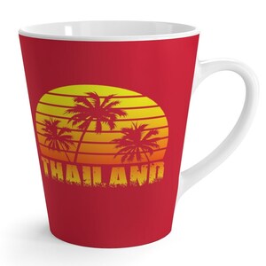 Thailand Latte Mug, Unique Thailand Souvenir, Thailand Memorabilia, FREE SHIPPING, Thailand Gift, Thailand Keepsake, Nice Thailand Memento