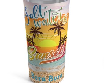 Bora Bora Water Bottle, Unique Bora Bora 20oz Tumbler, FREE SHIPPING, Bora Bora Gift, French Polynesia, Bora Bora Memento, Bora Bora Memory