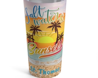 St Thomas Water Bottle, Unique St Thomas 20oz Tumbler, FREE SHIPPING, St Thomas Gift, St Thomas Souvenir, St Thomas Memorabilia, St. Thomas