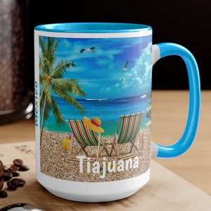 Tiajuana Coffee Cups, Tiajuana 5 COLORS Memorabilia, FREE SHIPPING, Tiajuana Souvenir, Tiajuana Gift, Tiajuana Memento, Tiajuana Keepsake