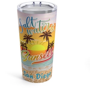 San Diego Water Bottle, Unique San Diego 20oz Tumbler, FREE SHIPPING San Diego Gift, San Diego Souvenir, San Diego Memorabilia, San Diego CA