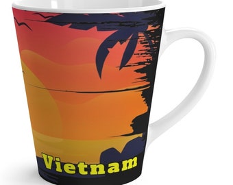Vietnam Latte Mug, Vietnam Memorabilia, FREE SHIPPING, Vietnam gifts, Vietnam Souvenir, Vietnam Keepsake, Nice Vietnam Memento, Vietnam