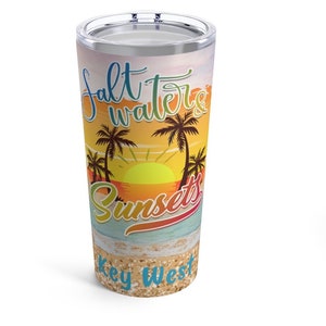 Key West Water Bottle, Unique Key West 20oz Tumbler, FREE SHIPPING Key West Gift Idea, Key West Souvenir, Key West Keepsake, Key West Memory