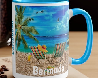 Bermuda Coffee Cups, Unique Bermuda 5 COLORS Memorabilia, FREE SHIPPING, Bermuda Souvenir, Bermuda Gift, Bermuda Keepsake, Bermuda Memento