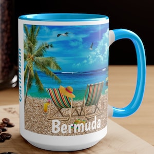 Bermuda Coffee Cups, Unique Bermuda 5 COLORS Memorabilia, FREE SHIPPING, Bermuda Souvenir, Bermuda Gift, Bermuda Keepsake, Bermuda Memento