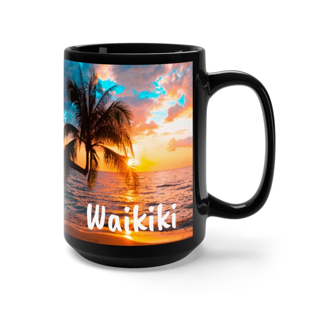 Waikiki Coffee Cup, Unique Waikiki Souvenir, Waikiki Gift, FREE