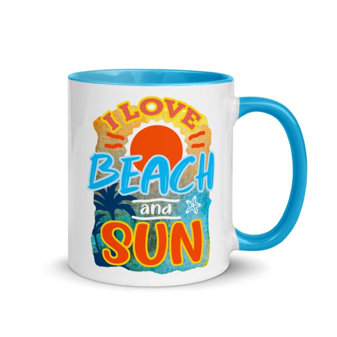 Beach Coffee Mugs i Love Beach and Sun 11oz 6 Etsy