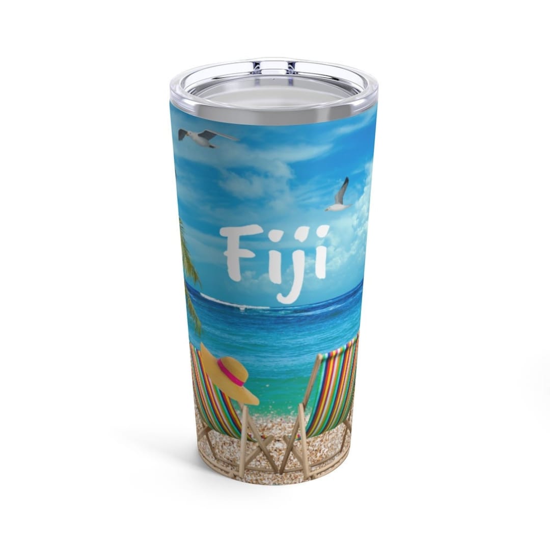 FIJI Water Bottle, Unique Fiji Drink Tumbler, Fiji Memorabilia, Fiji