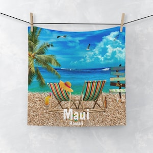 Maui Face Towel, Unique Maui Washcloth, Nice Maui Gift Ideas, FREE SHIPPING, Cool Maui Souvenirs, Great Maui Gifts, Gifts for Mom, Maui Gift