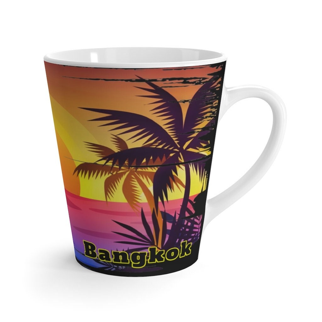 Bangkok Latte Mugs, Unique Bangkok Souvenir, FREE SHIPPING