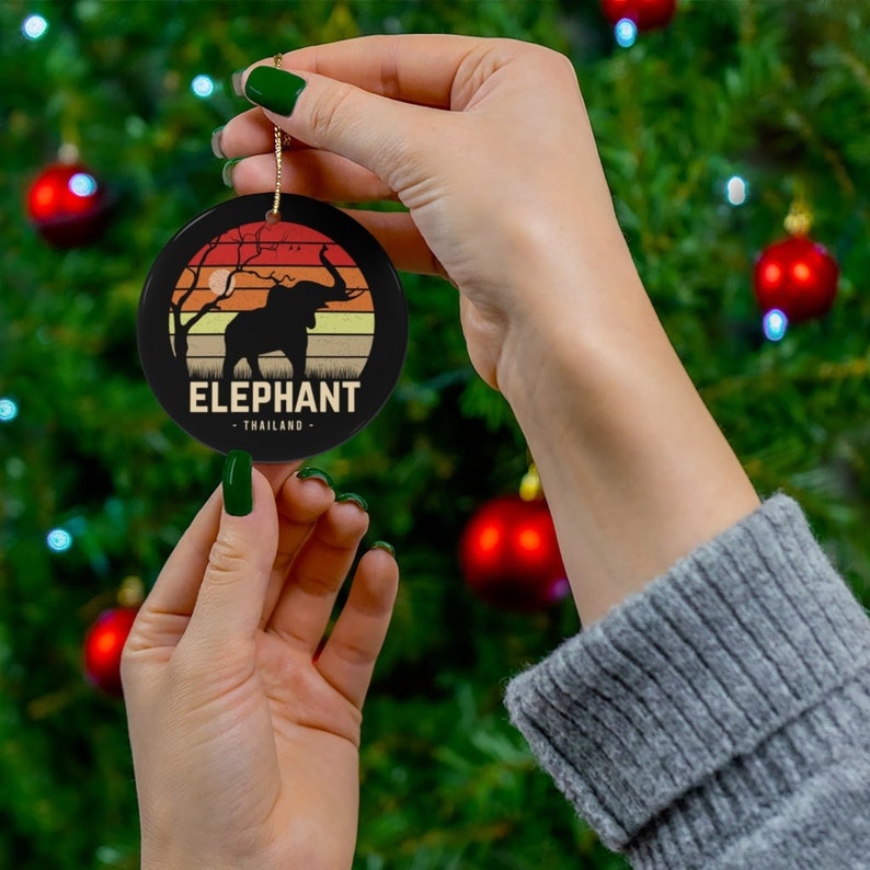 Thailand Elephant Custom Christmas Ornaments, Thailand Christmas Decoration, FREE SHIPPING Thailand Elephants, Thailand Gift Ideas, Thailand afbeelding 1