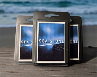 Sea Stone Wax Melt | Salty Ocean Air + Clean Woods | Fresh Masculine Marine Scent
