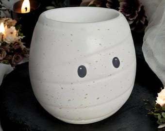 Mummy Wax Warmer: Ceramic Witchy Oil Burner, Gothic Home Decor