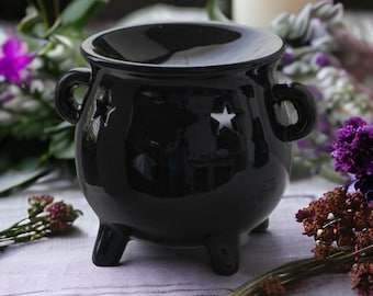 Ceramic Cauldron Wax Warmer: Witchy Gothic Home Decor