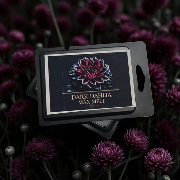 Dark Dahlia Wax Melt: Gothic Rose, Jasmine & Cedar Scent, Soy Wax