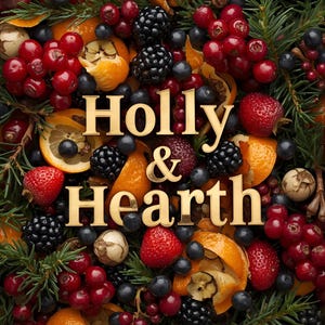 Holly & Hearth Wax Melt | Holly Berry + Warm Hearth Woods | Cozy Holiday Scent
