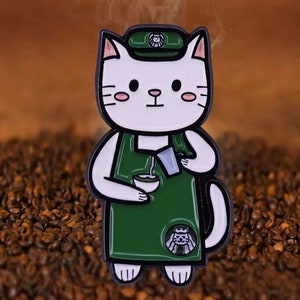 Cat Pin, Starbucks Coffee Barista Kitty enamel pin