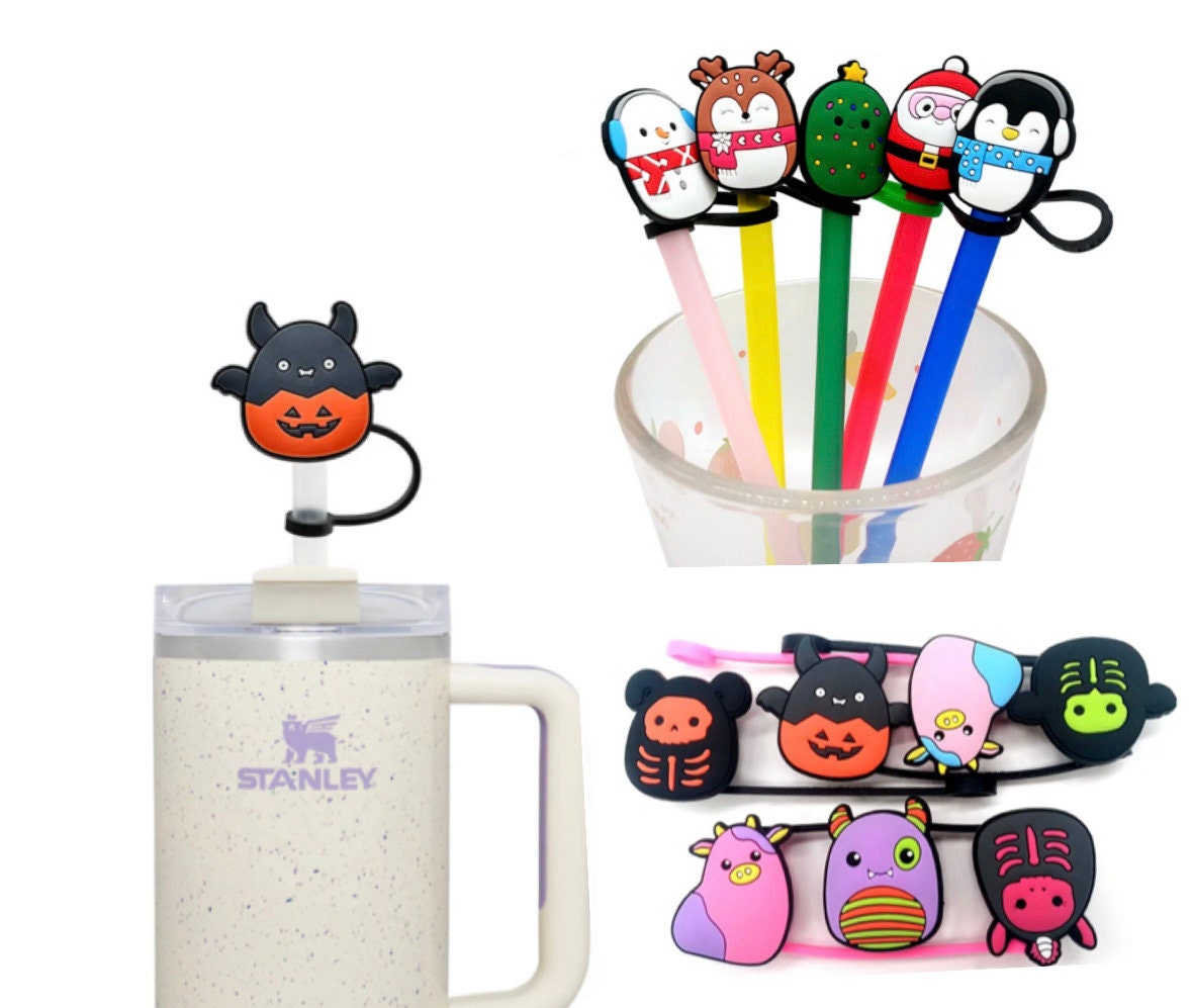 Cute Cartoon Straw Covers For Stanley Tumbler Cups Reusable - Temu