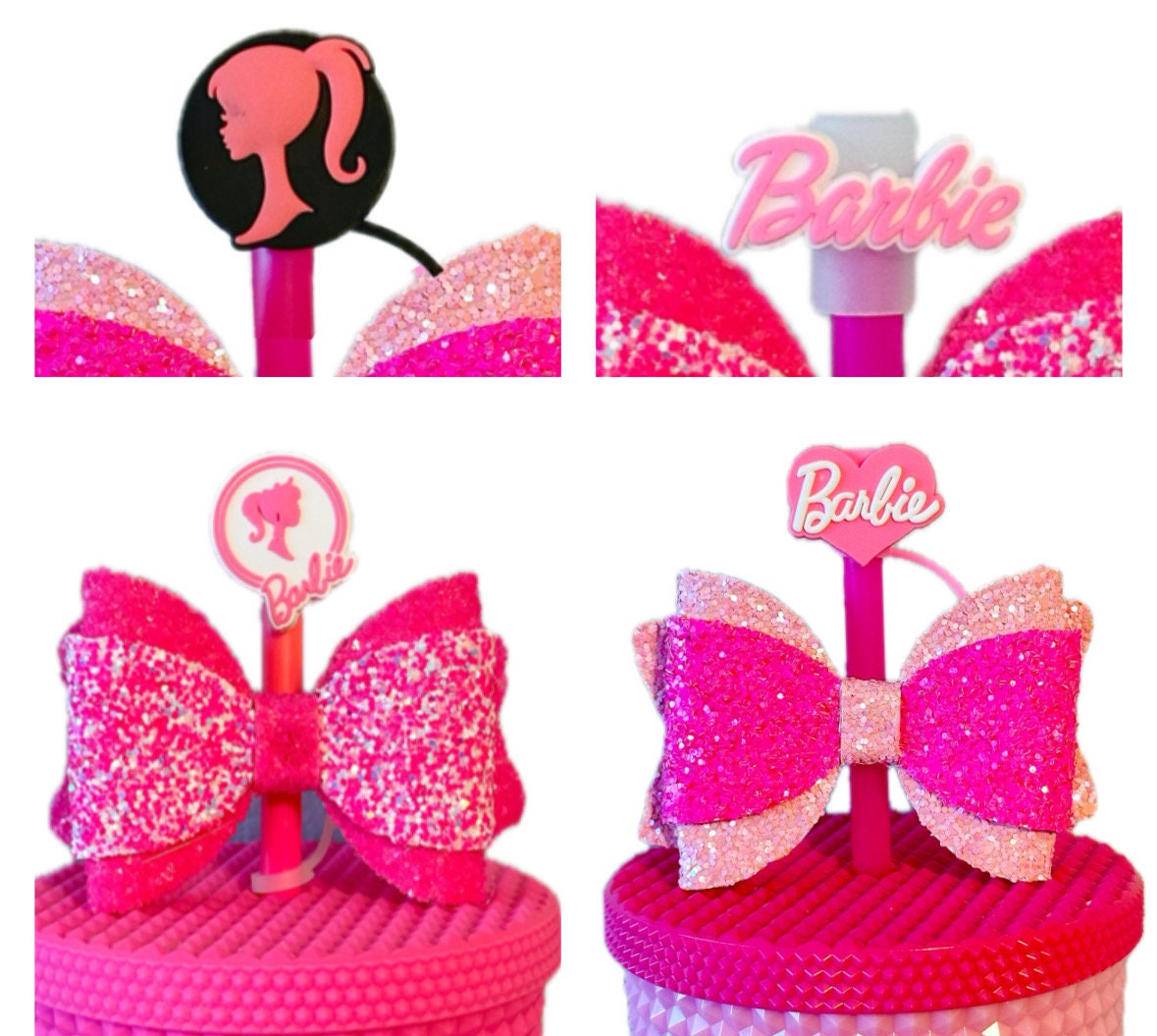 Barbie Bow straw topper – SSxCustomCreations