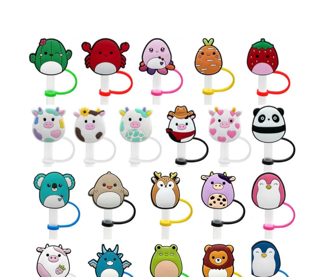 2squish Straw Caps Straw Tip Covers Straw Dust Caps Fits Etsy