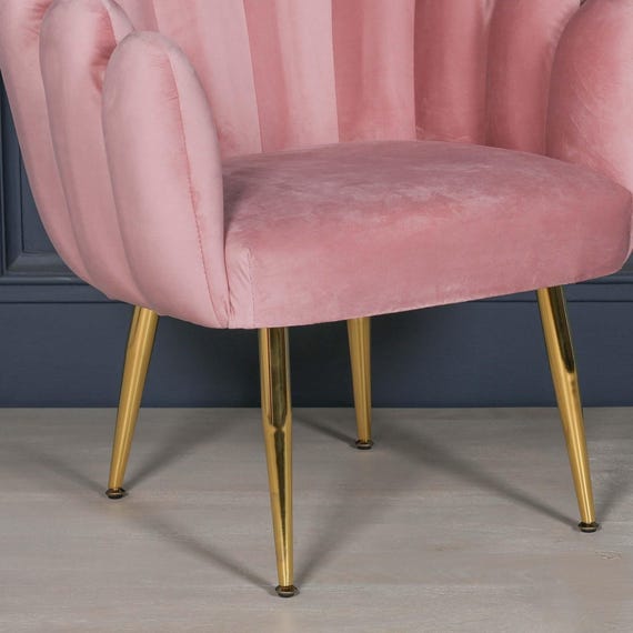 Pink and gold velvet chair discount