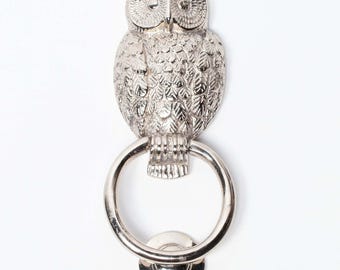 Chrome Silver Finish Owl Door Knocker