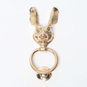 Gold Finish Brass Rabbit Door Knocker