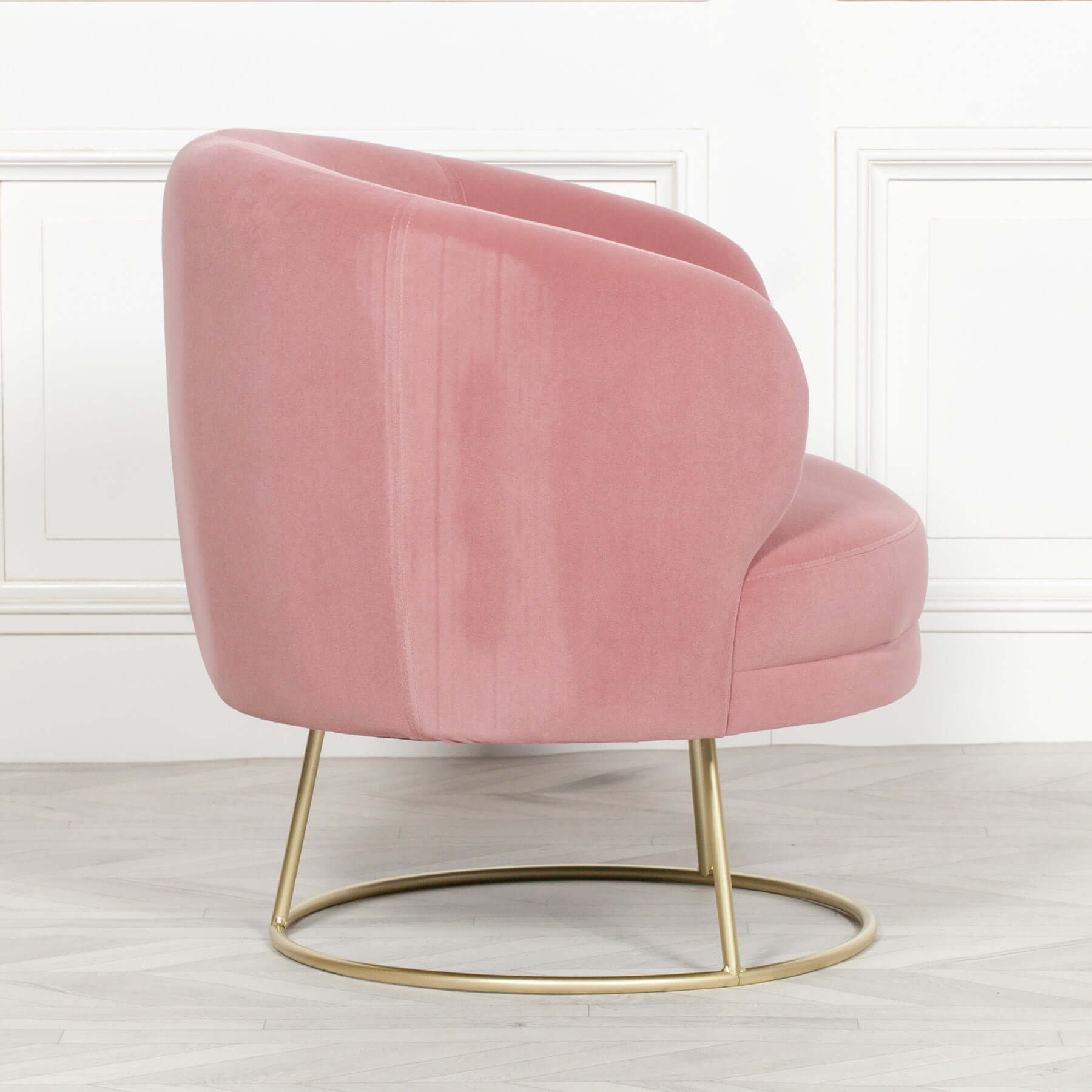Pink Velvet Shell Chair With Gold Legs Art Deco Scalloped Etsy