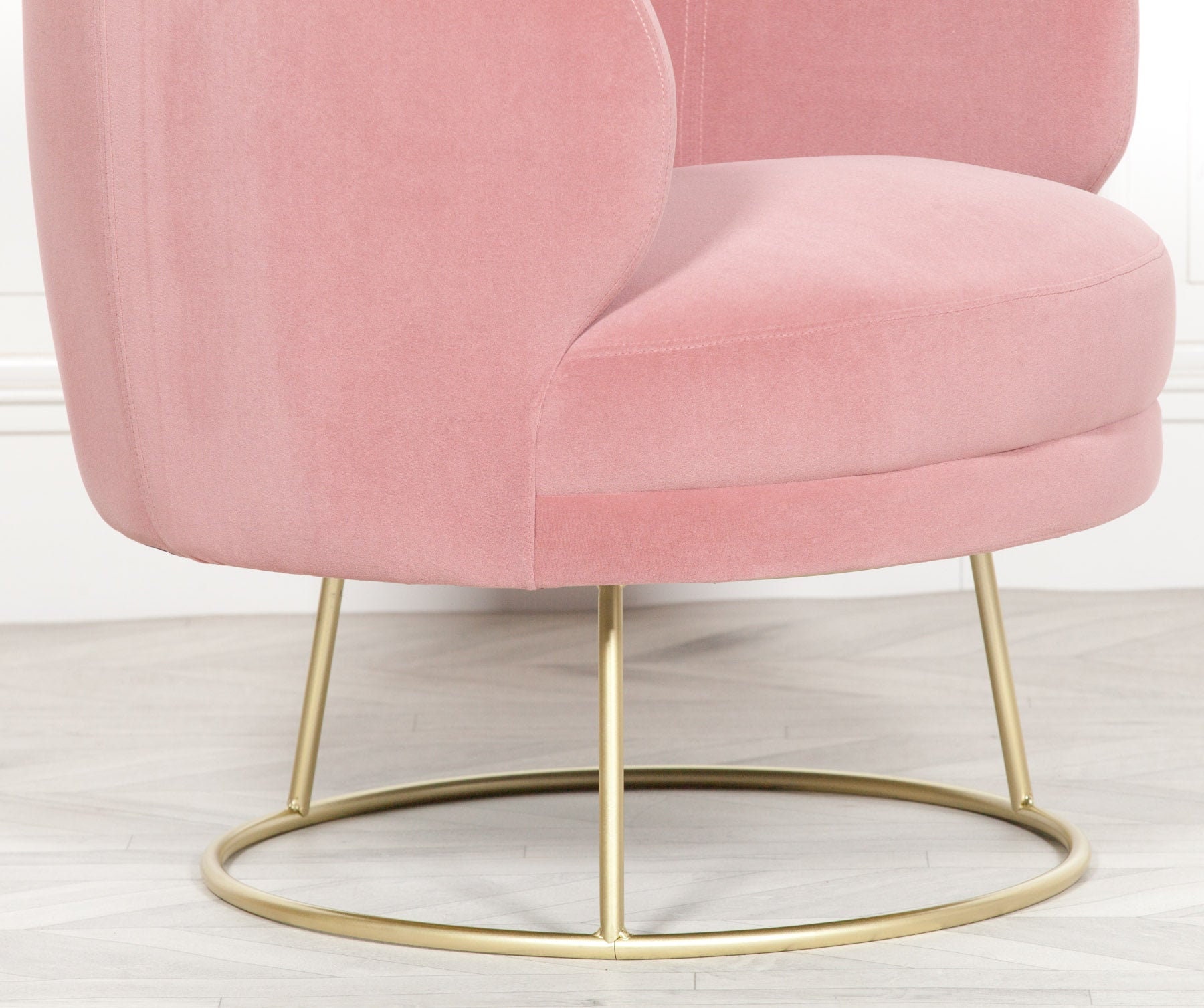 Arabella Pink Velvet Accent Chair Gold Legs Etsy UK