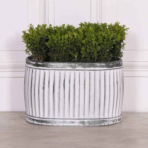 Dolly Tub Oval Metal Planter - Small