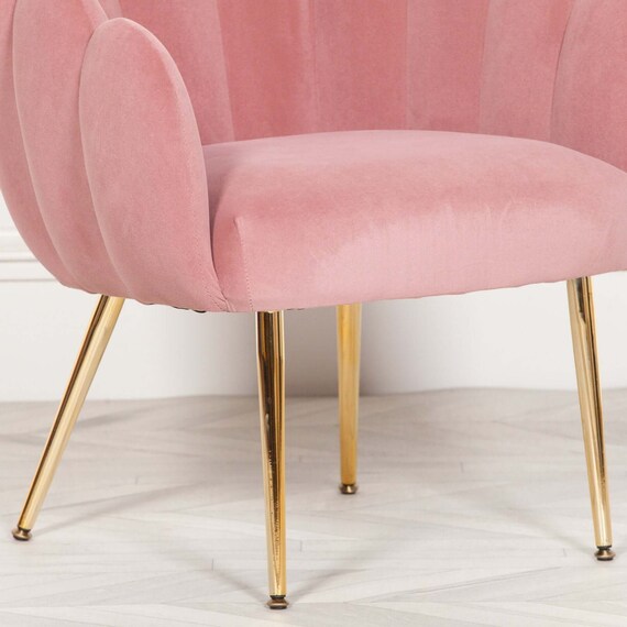 Scalloped pink chair sale