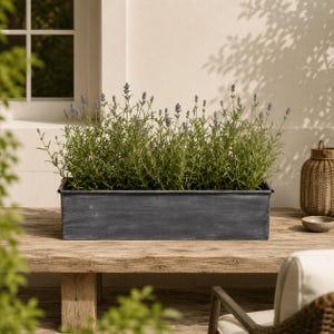 Roll Top Weathered Iron Style Metal Planter - 44cm