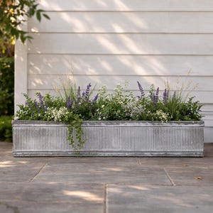 Extra Large Metal Galvanised Vintage Style Window Box Planter