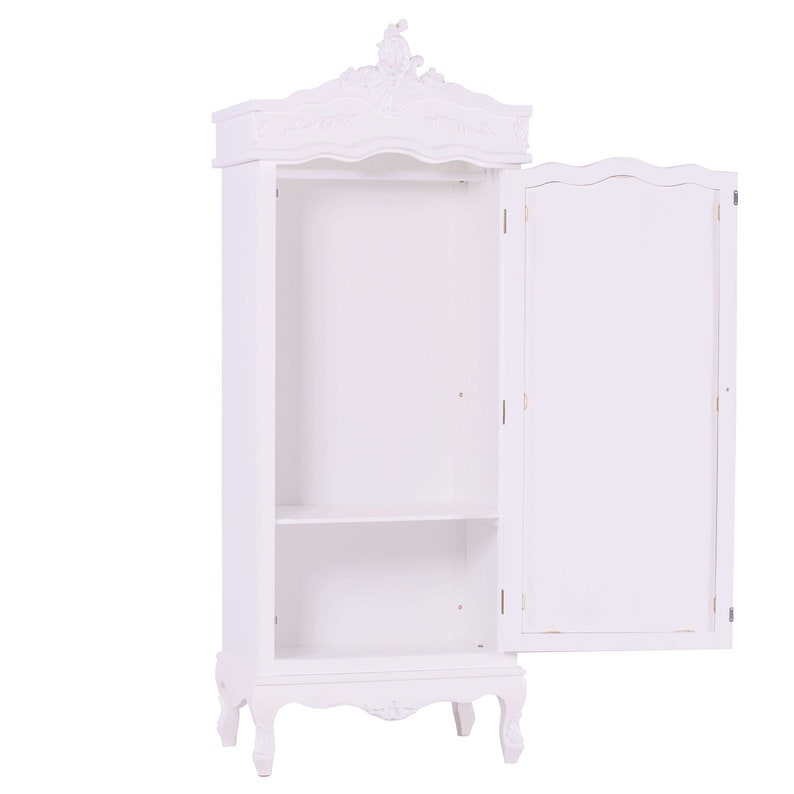 French White Single Door Armoire/wardrobe With Mirrored Door Etsy