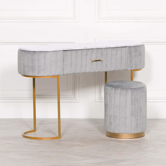 grey marble dressing table Marble Top Light Grey Dressing Table