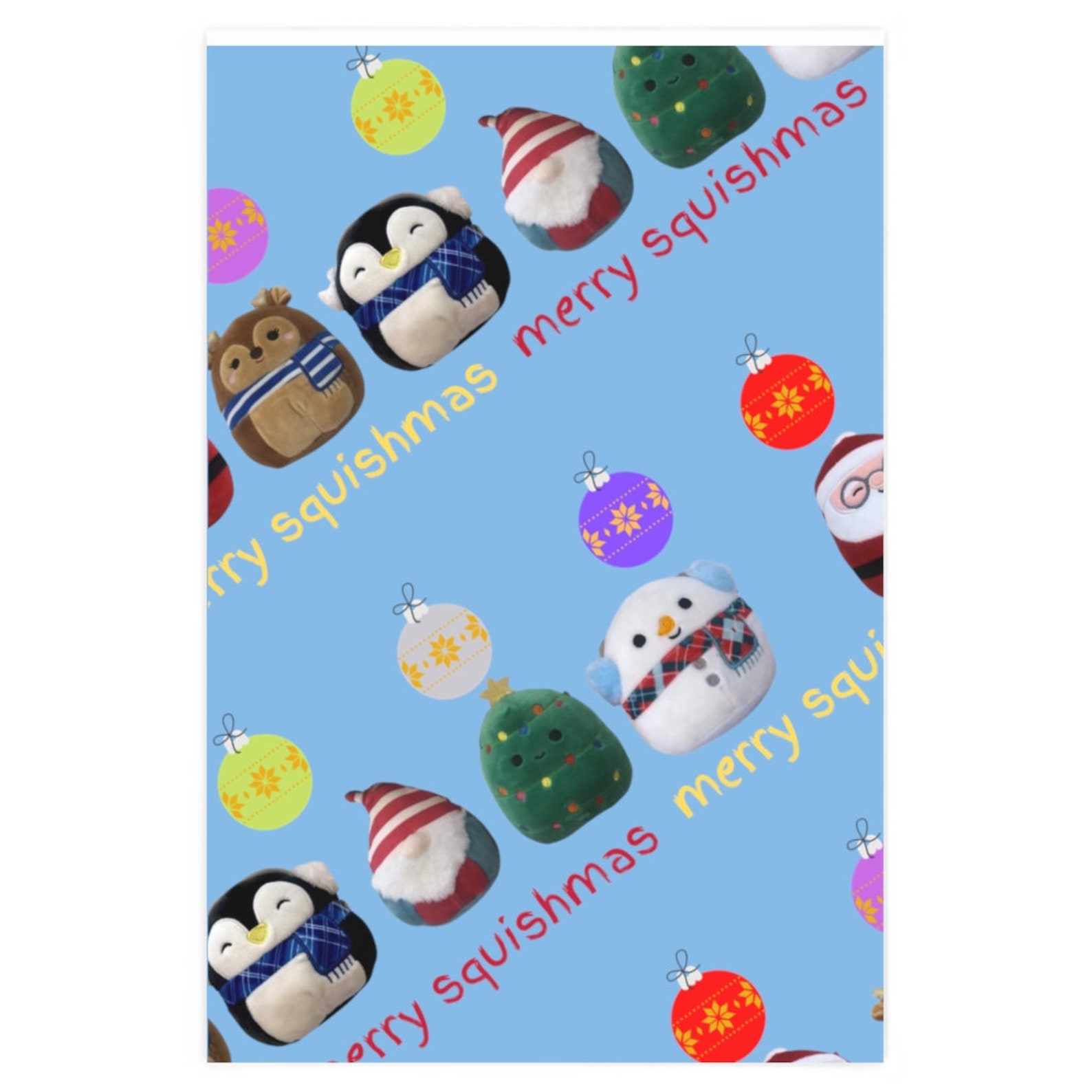 Squishmallow Wrapping Paper Packaging Christmas Holidays Etsy