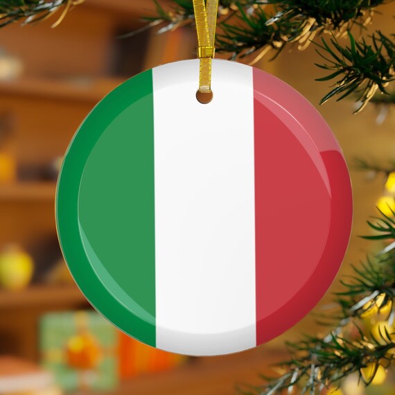 Flag of Italy Glass Ornament Italian Flag Christmas - Etsy