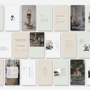 Yoga Instagram Post and Story Canva Template, Yoga Teacher Wellness ...