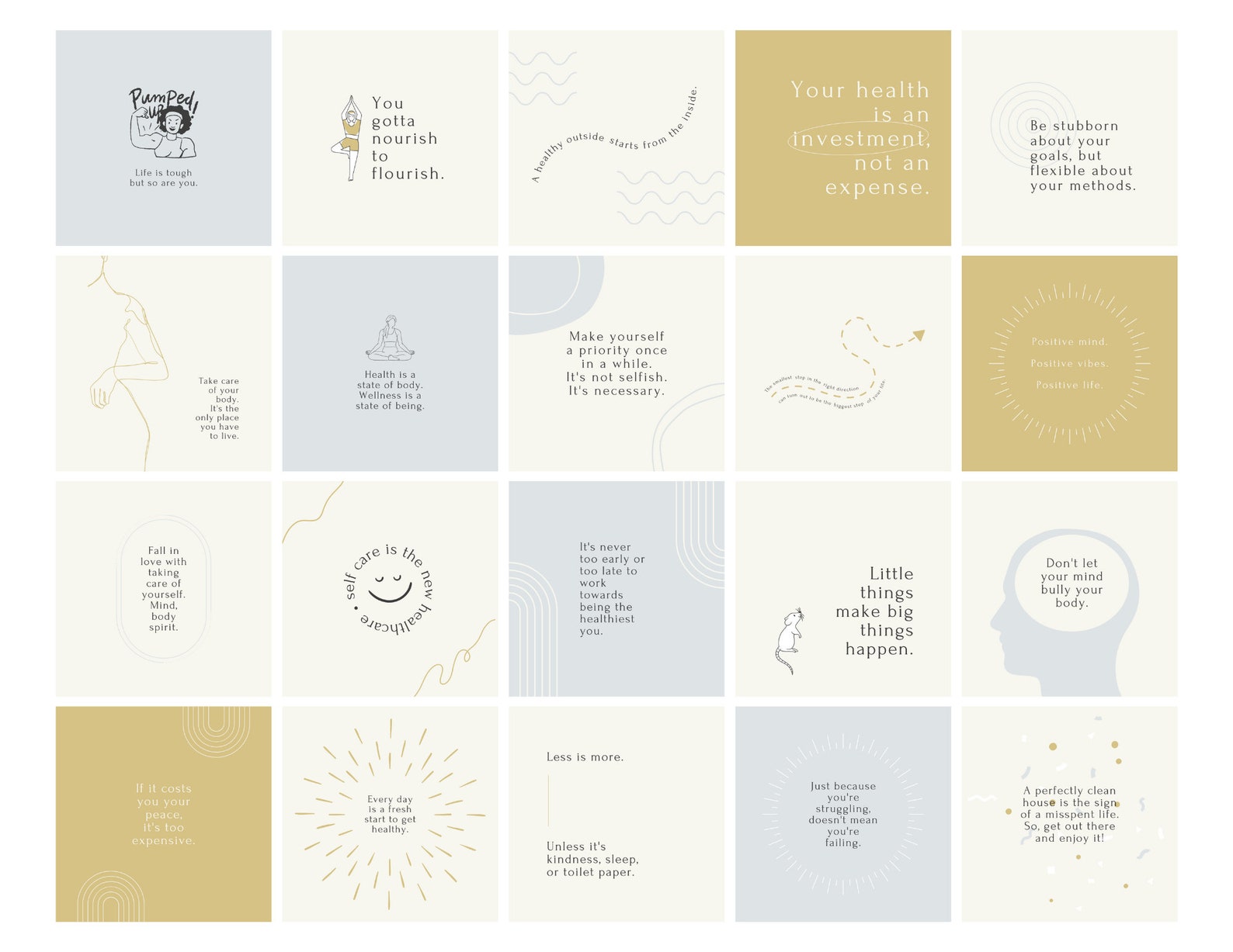 Wellness and Health Quote Canva Templates Self-care - Etsy
