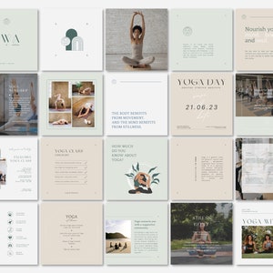 Yoga Instagram Post and Story Canva Template, Yoga Teacher Wellness ...