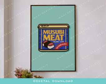 Musubi Meat Hawaii Art Print | Tropical Island Food (Digital Download)