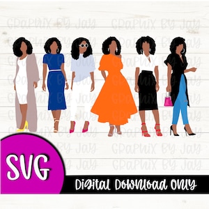 Black Girl Magic SVG bundle, Afro girl, African American Woman, Black woman Fashion Cricut cut file, SVG and PNG, Instant Download