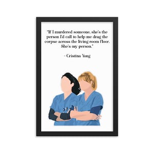 Cartel de Greys Anatomy, Cristina y Meredith PNG, 12x18, Amante de los programas de televisión, Obra de arte sin rostro, Arte minimalista, Descarga instantánea, regalo para ella