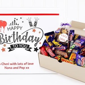 Personalised Chocolate & Lolly Hamper | Valentine Sweet Gift Box | Birthday gift | Sweet tooth